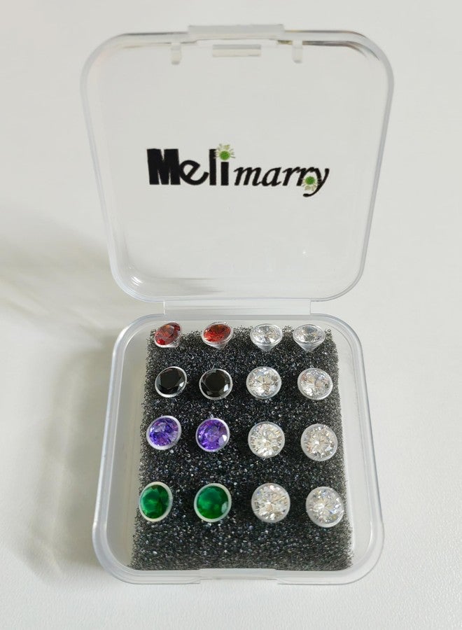 Melimarry Anti Allergy Plastic Earrings for Sensitive Ears, Silicone Soft Earring Backs, Cubic Zirconia Stud Earrings Kit, 2mm, 3mm, 4mm, 5mm (5 in 1) - Image 5